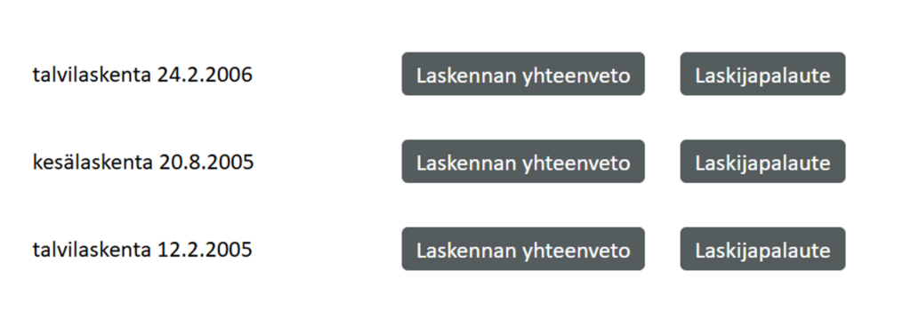 Eri laskentakertojen historiatiedot oma.riistakolmiot.fi -sivustolla