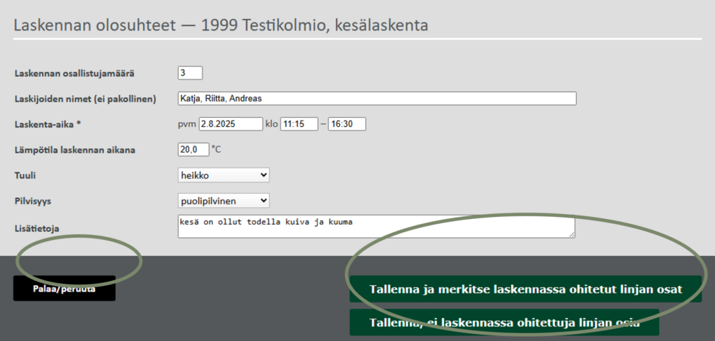 Riistakolmion olosuhdetiedot oma.riistakolmiot.fi -sivustolla.