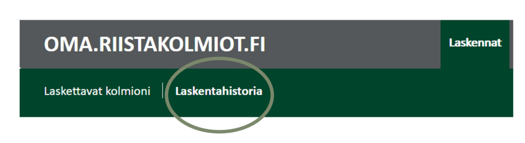 Laskentahistoria oma.riistakolmiot.fi -sivustolla